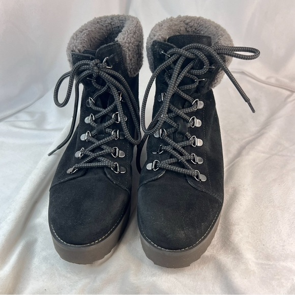 SAM EDELMAN Franc Black Suede Hiking Boots Size 9 - Picture 5 of 9